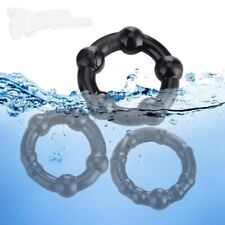 3er Set Silikon Penisringe Hodenring Cockring Stark dehnbar schwarz