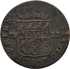Namur Max Emanuel  1712 Bronze 23 mm/ 3,2 g  Original Münze  #ATO108