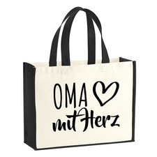 Jutetasche Oma mit Herz