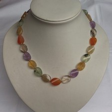 Steinkette Mix facettiert bunt