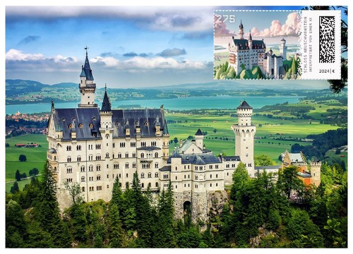 Briefmarke schloss - briefmarke,