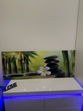 Glasfoto Orchidee mit Steinen