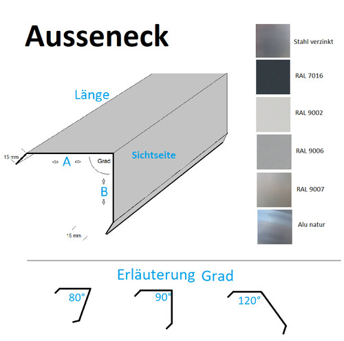 Aussenecke dachblech - aussenecke,