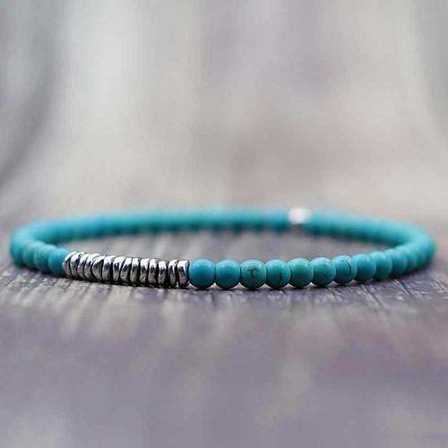 Türkis armband mit silbernen - türkis,