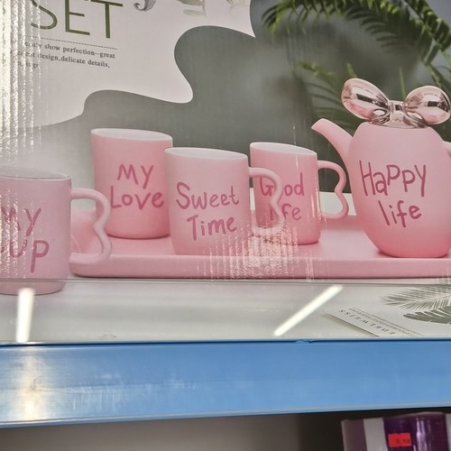 Runde rosa kaffeetasse - rosa,