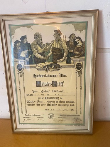 Meisterbrief von 1931 - , weimarer