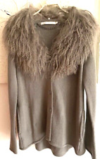 Rosa von Schmaus ?  Strickjacke  Grau abnehmbarer Fellkragen   "ansehen"