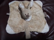 Nattou Schmusetuch Kuscheltuch Hase in Braun mit Weißen Ecken und Halstuch Top