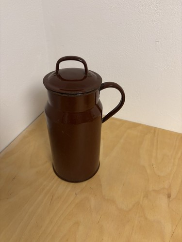 Emaille milchkanne braun - milchkanne,