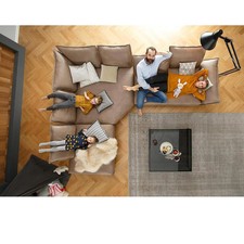 Willi Schillig Ecksofa 16660 BONNIE in Leder Longlife  Z75 sand vorstehend links