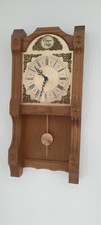 Wanduhr Mit Pendel, Eiche rustikal  ca. 1980