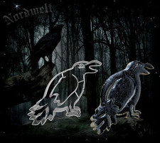 Teigform Rabe, Odins Wodans Wotans Raben Hugin und Munin, Edelstahl Ausstechform