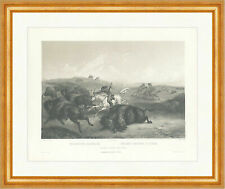 Indianische Bisonjagd Hunting Redskin Bodmer Treibjagd Pfeil Bogen Indianer 054