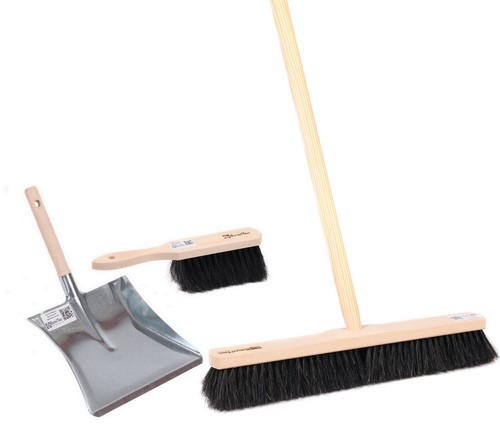 Kehrbesen set rosshaar weich - kehrbesen,