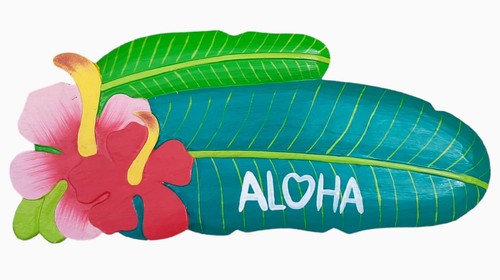 Schild 48cm aloha - schild, blatt