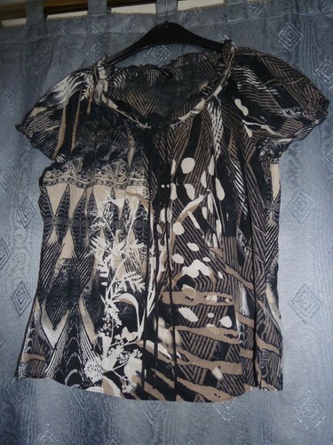 Leichte bluse schwarz beige - leichte, schwarz/beige