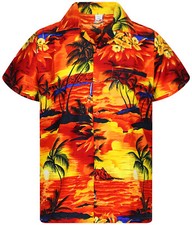 Funky Hawaiihemd, Surf, orange, XS-6XL 