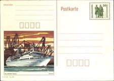 Ganzsachen Ak Passagierschiff MS Arkona, Rostock, Werft - 3964935