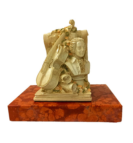 Statue mit marmorsockel mozart - statue,