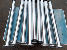 Tischbeine Möbelfuß Ø 60 mm Tischbein EDELSTAHL Höheverstellbar Schreibtischfüße