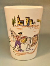 Melitta Saftbecher 50 er Jahre Retro selten schönes Motiv "Ascona"  Minden