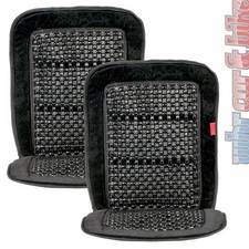2x Heyner Premium Holzkugel Sitzaufleger schwarz Massage Sitzauflage Holzperlen 