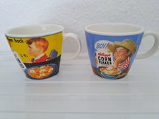 2 Vintage Kellogg's Rice Krispies Corn Flakes Tassen Kaffee Becher 2006 Sammler