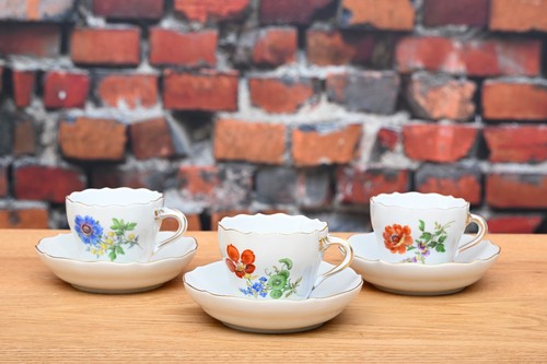 Meissen mokkatasse mit - 3x,