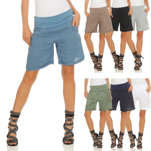 Leinenhose damen leinenshorts - leinenhose,