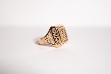 Massiver Herrenring, Goldring, Siegelring aus 585er Gelbgold