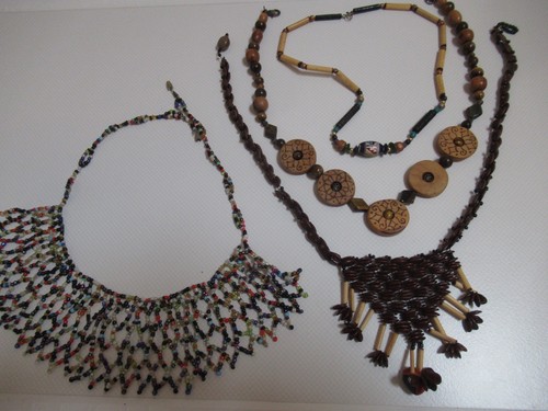 Colliers holz und bunte - colliers, holz-