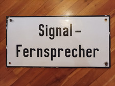 Emailschild  Signal- Fernsprecher Schild 30cm x 60cm