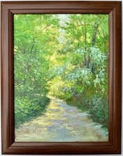 Original modernes russisches Ölgemälde „Landschaft“, Impressionismus, signiert.