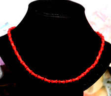 Wunderschön Korallen Kette Bambuskoralle Stein  ca. 8 x4mm  AAA ca.48-51cm