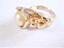 Ring Silber 925 mit Perle, Froschkönig, 12,94 g
