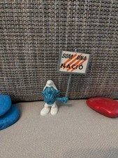 seltener Werbeschlumpf Schildträger spanischer Wahlkampf Schlümpfe smurfs (E025)