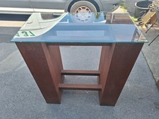 Gartentisch rustikal Rost Metalltisch Glasplatte Stehtisch