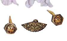 Ketten Anhänger + Manschettenknöpfe Schiefer +333 Gold Handarbeit 2,5 x 3,7 cm 