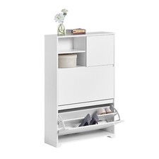 B-waren Schuhablagen mit 2 Klappen Schuhkipper Schuhschrank FSR111-W-bwaren