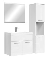 Badplaats Badmöbel Komplettset Montreal 60 x 35 cm Weiß Hochglanz - Badezimmermö