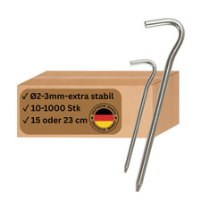Erdnägel Erdanker Bodenanker Zeltheringe Stahl 10-1000 Stk verzinkt extra stark