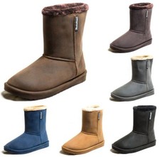 ABVERKAUF Vanessa Warmfutter Stiefel Fellboots in Echtleder-Optik wasserdicht