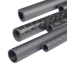 CFK Rundrohr pultrudiert gewickelt glänzend matt Carbon Kohlefaser Rohr, 1 Meter