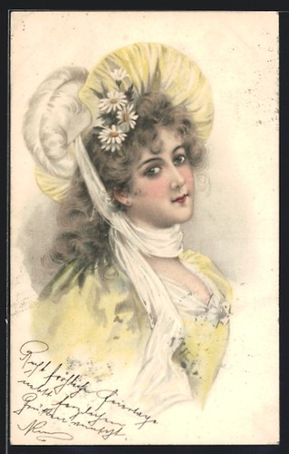 Fräulein gelben kleid - im,