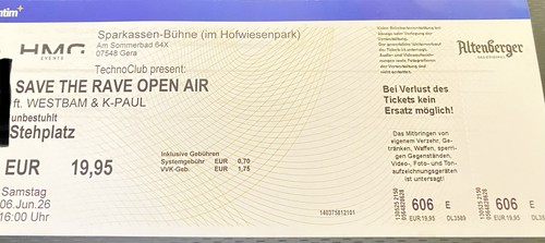 Westbam paul ticket - westbam,