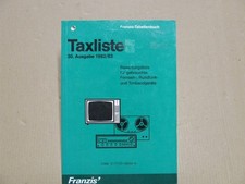 Taxliste von gebrauchten