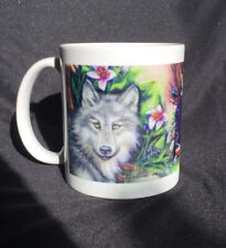Tasse Becher Eule, Wolf, Designerin Jane Starr Weils, Handgemalt