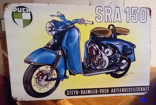 Blechschild alte puch - blechschild, motorrad