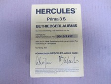 Betriebserlaubnis Hercules Prima 3 S