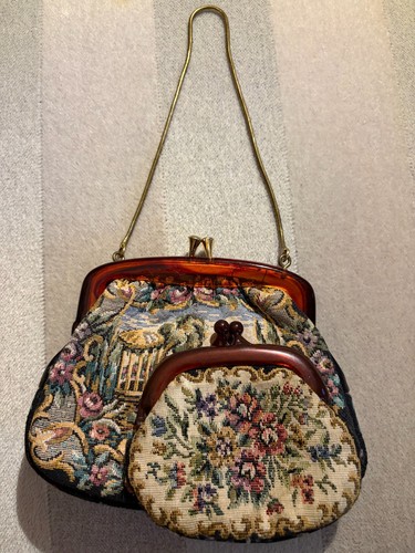 Vintage gobelin handtasche - gobelin, mit